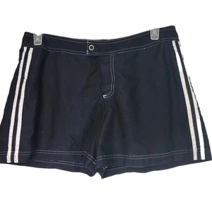 St John's Bay Badeshorts Damen Größe Large schwarz weiß gestreift aktive Taschen - Bild 1 von 4