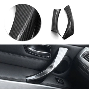 Carbon Black Left Door Handle Pull Cover For BMW 3 Series E90 E91 E92 2004-2012 - Picture 1 of 9
