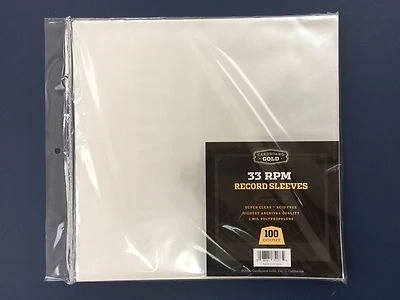 200 Clear Poly Plastic LP Outer Sleeves 2 Mil 12" Vinyl 33rpm Record Album Cover Foto 1 de 3