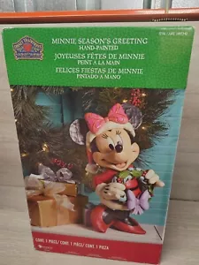 Neu Disney Jim Shore 17" Minnie Mouse Weihnachtsgrüße mit Kranz - Bild 1 von 5