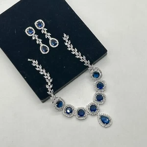 Elegantes CZ Schmuckset mit Ohrringen | Premium Hochzeit Accessoire - Bild 1 von 24