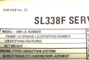 YAMAHA SL338 SHOP SERVICE SPECIFICATIONS DATA SHEET NOS OEM FREE SHIPPING - Picture 1 of 2