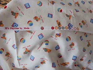 New MODA Novelty Fabric Beny Bunny, Dicky Duck Animals Cute Fabric  45" × 1.5yd - Picture 1 of 5