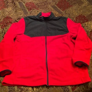 Athletic Works - Red / Black Mens Light Fleece Jacket Coat XL ( 46/48) Full Zip. - Picture 1 of 12