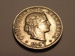 #1058 Svizzera: 20 rappen 1947 - Foto 1 di 2