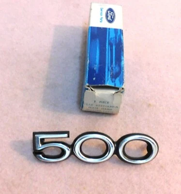 1968 Ford Galaxie 500 & Custom Wagon NOS QUARTER PANEL '500' NUMERAL NAMEPLATE - Image 1 of 4