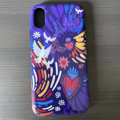 IPhone XS casely purple rainbow colorful bird case - Image 1 of 2
