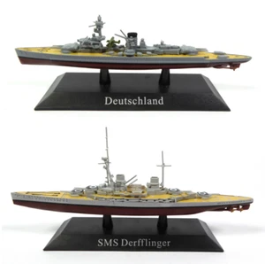 Set of 2 Warships 1:1250 WW1 + WW2 Diecast Military Model Boat Battleship WSL15 - Picture 1 of 11