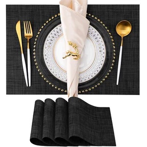 Placemats Set of 4 Washable Indoor/Outdoor Vinyl Place Mats for Dining Table ... - Picture 1 of 4
