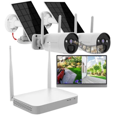 VisorTech 2K-Festplatten-Überwachungsrekorder + 2 Solar-Akku-Kameras, HDMI, App - Bild 1 von 4