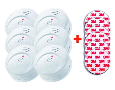 Jeising 6er Rauchmelder + Klebepad Set/ GS 506 G / 1 0 Jahre Batterie - Bild 1 von 4