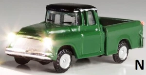 N Scale - "Green Pickup" Just Plug Illuminated Vehicle,  WOO-JP5610 - Picture 1 of 5