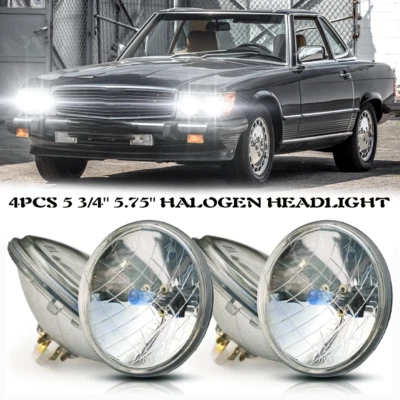 Faro halógeno redondo haz alto bajo para Mercedes-Benz 380SL 450SL 560SL 4 PIEZAS 5,75" Foto 1 de 4