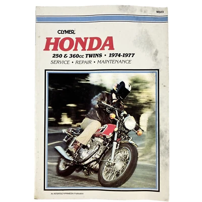 1974-77 Honda 250 350 Twins Motorcycle Service Rep Maintenance M323 Clymer - Image 1 of 2