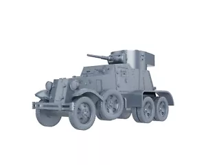 WWII SOVIET USSR - BA-6 ARMORED CAR - 1/56 1/72 1/87 1/100 3D PRINTED - Imagen 1 de 5