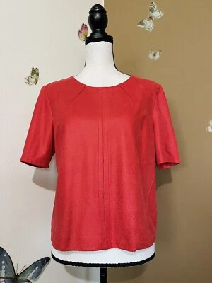 Blusa Camisa Robert Rodriguez Farrah Top Rojo Piel de Serpiente Texturizada Talla Mediana Foto 1 de 4