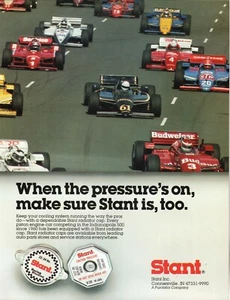 Pubblicità stampa tappi radiatore Stant 1986--IndyCars - Foto 1 di 1