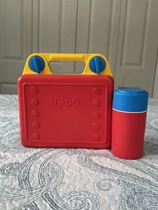 Vintage 90’s Retro Igloo Lunch Box Kool Kase Red Blue Yellow Nostalgia - Picture 1 of 22