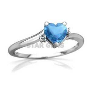 Bague topaze bleue suisse pour femmes bague en argent sterling 925 bague bracelet de mariage