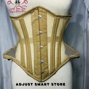 Mesh Corset Steel Boned Corset Womens Underbust Corset Waist Trainer Corset, USA - Picture 1 of 4