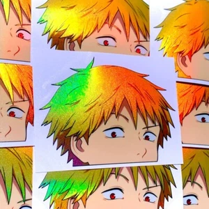 DENJI HOLO ANIME PEEKER CHAINSAW MAN CAR DECAL - Picture 1 of 1