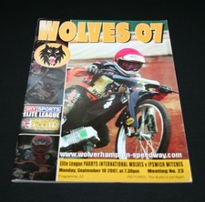 WOLVES v IPSWICH ELITE LEAGUE SPEEDWAY PROGRAMME 10/9/2007