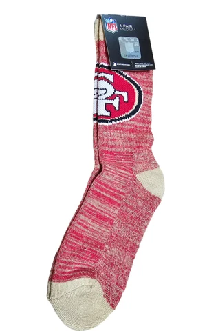 SAN FRANCISCO 49ERS DRESS MARBLED CREW SOCKS - SIZE MEDIUM NFL NEW Cover