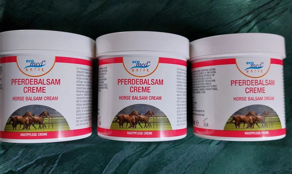 ECOMED NATUR 3x 250ml eco med Pferdebalsam Creme Feuchtigkeit Menthol NEU