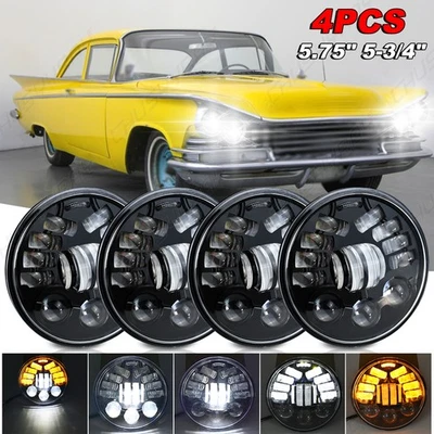 Faros LED cromados Hi-Lo DRL para Buick LeSabre 1959-1975 4 piezas 5,75" pulgadas Foto 1 de 4