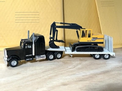 Camión de transporte Joal escala 1/50 y remolque de equipo con excavadora Volvo personalizada! Foto 1 de 4