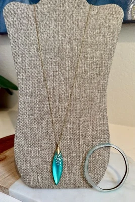 Juego de collar y pulsera Alexis Bittar verde azulado para mujer Foto 1 de 4