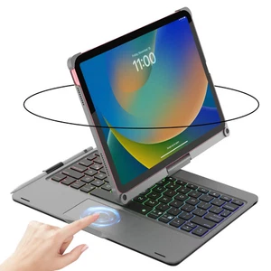 Backlit Keyboard Case with Trackpad & 360° Swivel for iPad 10th/11th Gen (A16) - Picture 1 of 29