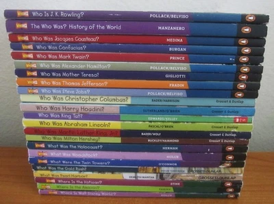 LOT OF 23 WHO IS, WHO WAS, WHAT WAS, WHERE IS KID'S BOOKS BIOGRAPHY / HISTORY Foto 1 de 2
