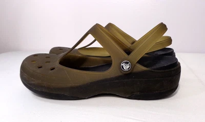 Zuecos Crocs Carlie Mary Jane Mules Negro Oliva T Correa Zapatos Mujer’s Talla 11 Foto 1 de 4