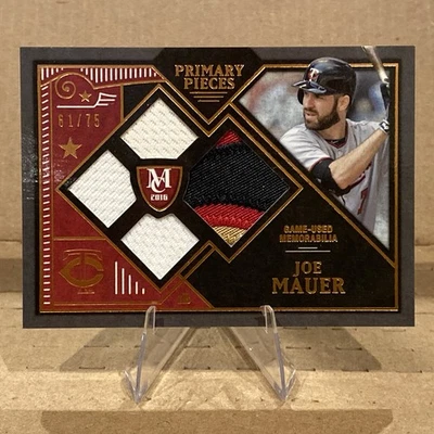 2016 Topps Museum Collection Joe Mauer Primary Quad Relic #PPQR-JM Twins 61/75 - Image 1 of 4