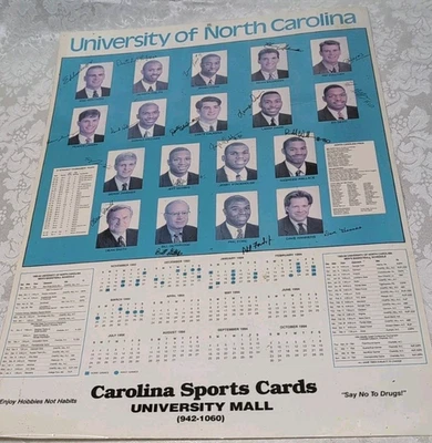 UNC Tar Heels Basketball Calander Poster Carolina Sports Cards 1993 1994 - Image 1 of 4