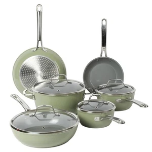 Kitchen Essentials 10 Piece PFA Free Non-Toxic Titanium Ceramic Nonstick Inte... - Picture 1 of 6