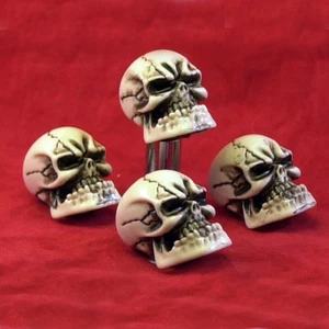 4 Made USA Skull Valve Stem Caps Hot Rat Street Rod Buy American Skeleton #18-VC - Picture 1 of 4