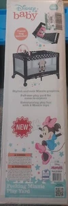 Disney Baby 3D Ultra Play Yard with Bassinet and Storage Bag, Peeking Minnie NEW - Picture 1 of 5