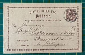 Ganzsache Plauen 21.7.1873 nach Rautenkranz -6576 - Bild 1 von 3