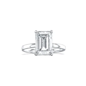Bague de fiançailles diamant VVS2 E taille émeraude 4,05 carats création laboratoire spécial IGI - Photo 1/6
