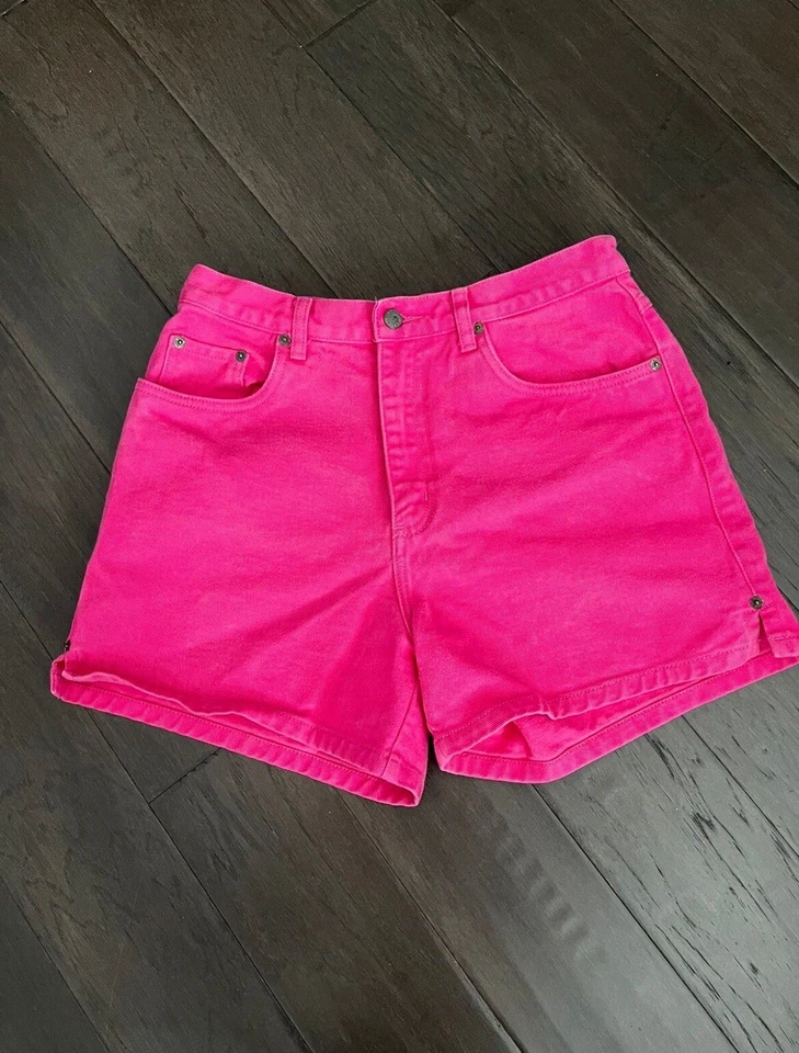 Pantalones Cortos Vintage Bill Blass Para Mujer 10 Rosa Jean Denim Berumuda Algodón Foto 1 de 4
