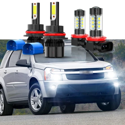 For Chevrolet Equinox 2005 2006 2007 2008 2009 LED Headlight Fog Light Bulbs Kit - Image 1 of 4