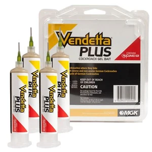 New Vendetta Plus Roach Killer / Cockroach Gel Bait 4 TUBES w/Plunger and Tips! - Picture 1 of 3