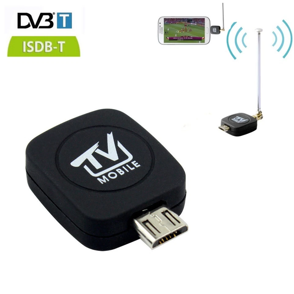 DVB-T Micro USB Tuner Mobile HD TV Receiver Dongle Android Phone Tablet - Image 1 of 4