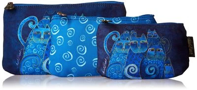 Laurel Burch 27979 Cosmetic Bags 3 Pack Indigo Cats - Image 1 of 4