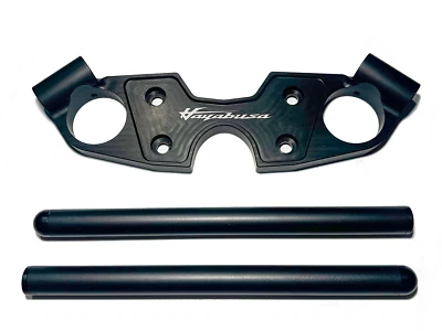 Upper Triple Tree Clamp with Handlebars Black For Suzuki Hayabusa GSXR1300 08-20 - Image 1 of 4