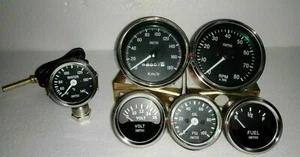 Smiths Replica 52mm-Kit-Temp-Oil Fuel Volt Gauge Tacho-Tachometer 85mm Black - Bild 1 von 5