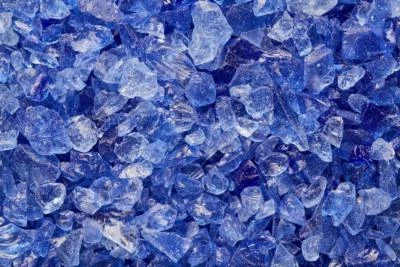 Blue Multi-Purpose Premium Decor Aquarium, Fire Glass Rock 1/4"-1/2" Crushed - Image 1 of 4