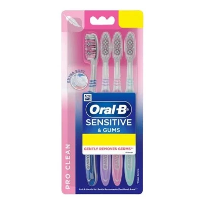 Oral-B Pro Clean Sensitive Extra Soft toothbrush Extra Soft bristles (Pack of 4) - Image 1 of 3